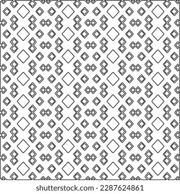  Stylish texture with figures from lines.Abstract geometric black and white pattern for web page, textures, card, poster, fabric, textile. Monochrome graphic repeating design. 