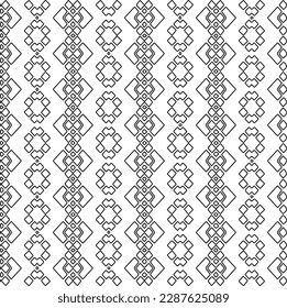  Stylish texture with figures from lines.Abstract geometric black and white pattern for web page, textures, card, poster, fabric, textile. Monochrome graphic repeating design. 