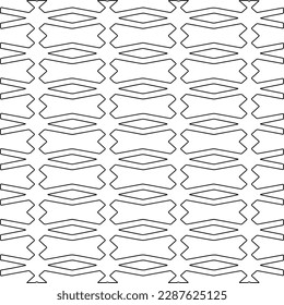  Stylish texture with figures from lines.Abstract geometric black and white pattern for web page, textures, card, poster, fabric, textile. Monochrome graphic repeating design.