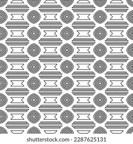 Stylish texture with figures from lines.Abstract geometric black and white pattern for web page, textures, card, poster, fabric, textile. Monochrome graphic repeating design.