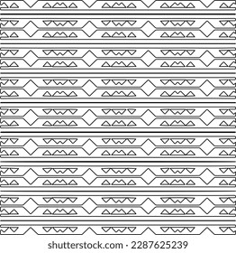  Stylish texture with figures from lines.Abstract geometric black and white pattern for web page, textures, card, poster, fabric, textile. Monochrome graphic repeating design.