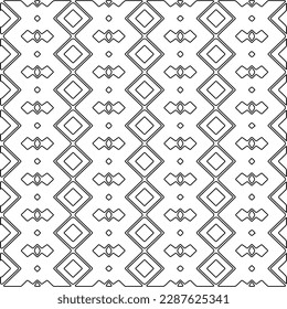 Stylish texture with figures from lines.Abstract geometric black and white pattern for web page, textures, card, poster, fabric, textile. Monochrome graphic repeating design.
