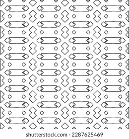  Stilvolle Textur mit Figuren aus Linien.Abstraktes geometrisches Schwarz-Weiß Muster für Webseiten, Texturen, Karten, Poster, Stoff, Textilien. Monochrome grafische Wiederholungsdesign.