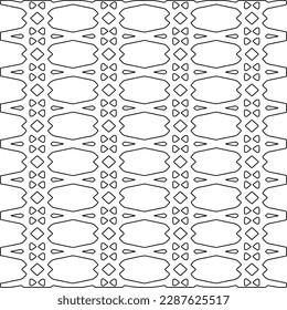  Stylish texture with figures from lines.Abstract geometric black and white pattern for web page, textures, card, poster, fabric, textile. Monochrome graphic repeating design.