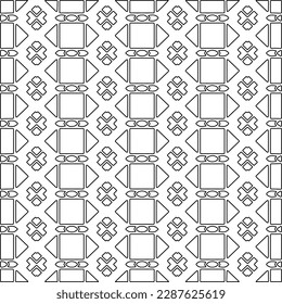  Stylish texture with figures from lines.Abstract geometric black and white pattern for web page, textures, card, poster, fabric, textile. Monochrome graphic repeating design.