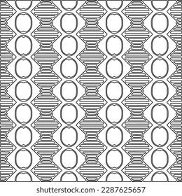  Stylish texture with figures from lines.Abstract geometric black and white pattern for web page, textures, card, poster, fabric, textile. Monochrome graphic repeating design.