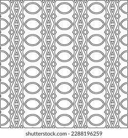  Stylish texture with figures from lines.Abstract geometric black and white pattern for web page, textures, card, poster, fabric, textile. Monochrome graphic repeating design. 