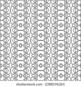  Stylish texture with figures from lines.Abstract geometric black and white pattern for web page, textures, card, poster, fabric, textile. Monochrome graphic repeating design. 