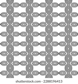  Stylish texture with figures from lines.Abstract geometric black and white pattern for web page, textures, card, poster, fabric, textile. Monochrome graphic repeating design. 