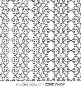  Stylish texture with figures from lines.Abstract geometric black and white pattern for web page, textures, card, poster, fabric, textile. Monochrome graphic repeating design. 