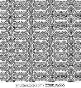  Stylish texture with figures from lines.Abstract geometric black and white pattern for web page, textures, card, poster, fabric, textile. Monochrome graphic repeating design. 