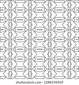  Stylish texture with figures from lines.Abstract geometric black and white pattern for web page, textures, card, poster, fabric, textile. Monochrome graphic repeating design. 