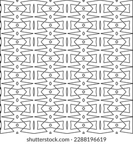  Stylish texture with figures from lines.Abstract geometric black and white pattern for web page, textures, card, poster, fabric, textile. Monochrome graphic repeating design. 