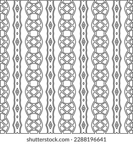 Stylish texture with figures from lines.Abstract geometric black and white pattern for web page, textures, card, poster, fabric, textile. Monochrome graphic repeating design. 