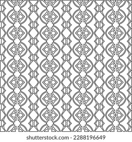  Stylish texture with figures from lines.Abstract geometric black and white pattern for web page, textures, card, poster, fabric, textile. Monochrome graphic repeating design. 