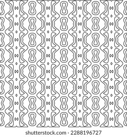  Stylish texture with figures from lines.Abstract geometric black and white pattern for web page, textures, card, poster, fabric, textile. Monochrome graphic repeating design. 