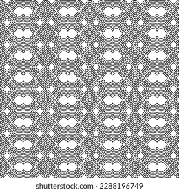  Stilvolle Textur mit Figuren aus Linien.Abstraktes geometrisches Schwarz-Weiß Muster für Webseiten, Texturen, Karten, Poster, Stoff, Textilien. Monochrome grafische Wiederholungsdesign. 