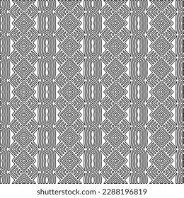 Stylish texture with figures from lines.Abstract geometric black and white pattern for web page, textures, card, poster, fabric, textile. Monochrome graphic repeating design. 