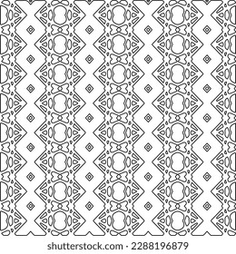  Stylish texture with figures from lines.Abstract geometric black and white pattern for web page, textures, card, poster, fabric, textile. Monochrome graphic repeating design. 