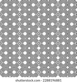  Stylish texture with figures from lines.Abstract geometric black and white pattern for web page, textures, card, poster, fabric, textile. Monochrome graphic repeating design. 