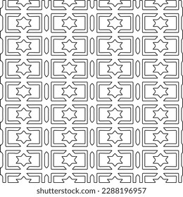  Stylish texture with figures from lines.Abstract geometric black and white pattern for web page, textures, card, poster, fabric, textile. Monochrome graphic repeating design. 