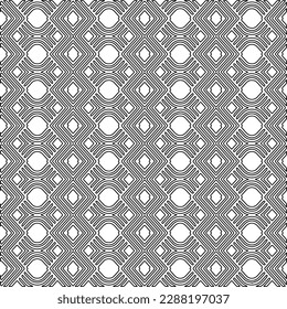  Stylish texture with figures from lines.Abstract geometric black and white pattern for web page, textures, card, poster, fabric, textile. Monochrome graphic repeating design. 