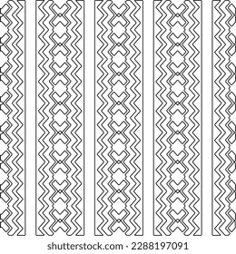  Stylish texture with figures from lines.Abstract geometric black and white pattern for web page, textures, card, poster, fabric, textile. Monochrome graphic repeating design. 