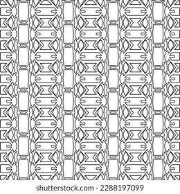  Stylish texture with figures from lines.Abstract geometric black and white pattern for web page, textures, card, poster, fabric, textile. Monochrome graphic repeating design. 