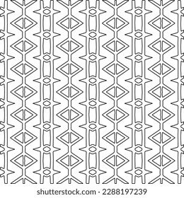  Stylish texture with figures from lines.Abstract geometric black and white pattern for web page, textures, card, poster, fabric, textile. Monochrome graphic repeating design. 