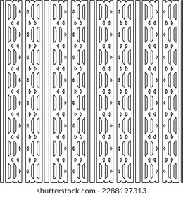  Stylish texture with figures from lines.Abstract geometric black and white pattern for web page, textures, card, poster, fabric, textile. Monochrome graphic repeating design. 