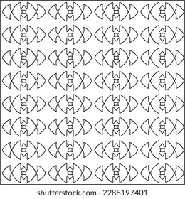  Stylish texture with figures from lines.Abstract geometric black and white pattern for web page, textures, card, poster, fabric, textile. Monochrome graphic repeating design. 