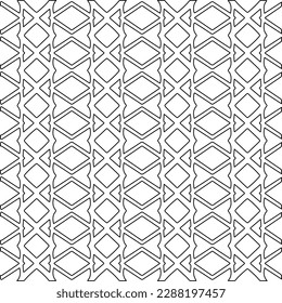  Stylish texture with figures from lines.Abstract geometric black and white pattern for web page, textures, card, poster, fabric, textile. Monochrome graphic repeating design. 