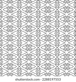  Stylish texture with figures from lines.Abstract geometric black and white pattern for web page, textures, card, poster, fabric, textile. Monochrome graphic repeating design. 