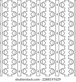  Stylish texture with figures from lines.Abstract geometric black and white pattern for web page, textures, card, poster, fabric, textile. Monochrome graphic repeating design. 