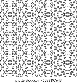  Stylish texture with figures from lines.Abstract geometric black and white pattern for web page, textures, card, poster, fabric, textile. Monochrome graphic repeating design. 