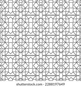  Stylish texture with figures from lines.Abstract geometric black and white pattern for web page, textures, card, poster, fabric, textile. Monochrome graphic repeating design. 