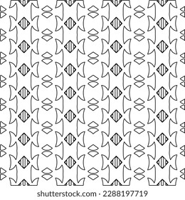  Stylish texture with figures from lines.Abstract geometric black and white pattern for web page, textures, card, poster, fabric, textile. Monochrome graphic repeating design. 