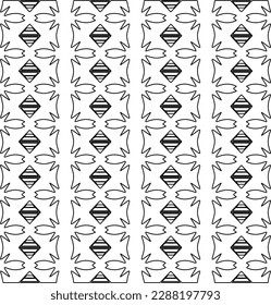 Stylish texture with figures from lines.Abstract geometric black and white pattern for web page, textures, card, poster, fabric, textile. Monochrome graphic repeating design. 