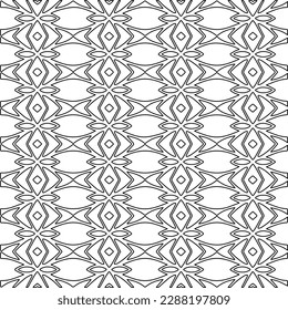  Stylish texture with figures from lines.Abstract geometric black and white pattern for web page, textures, card, poster, fabric, textile. Monochrome graphic repeating design. 