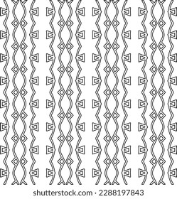  Stylish texture with figures from lines.Abstract geometric black and white pattern for web page, textures, card, poster, fabric, textile. Monochrome graphic repeating design. 