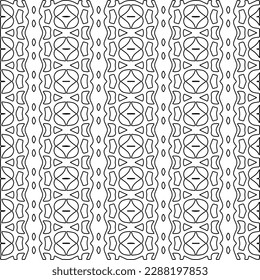  Stylish texture with figures from lines.Abstract geometric black and white pattern for web page, textures, card, poster, fabric, textile. Monochrome graphic repeating design. 