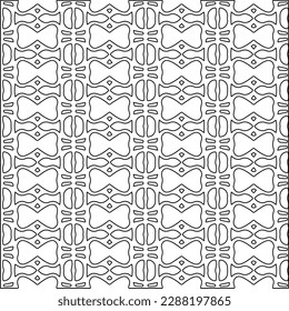  Stylish texture with figures from lines.Abstract geometric black and white pattern for web page, textures, card, poster, fabric, textile. Monochrome graphic repeating design. 