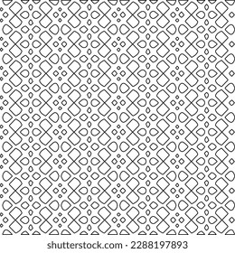  Stylish texture with figures from lines.Abstract geometric black and white pattern for web page, textures, card, poster, fabric, textile. Monochrome graphic repeating design. 