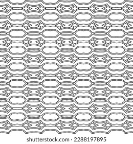  Stylish texture with figures from lines.Abstract geometric black and white pattern for web page, textures, card, poster, fabric, textile. Monochrome graphic repeating design. 