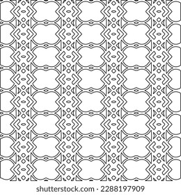  Stylish texture with figures from lines.Abstract geometric black and white pattern for web page, textures, card, poster, fabric, textile. Monochrome graphic repeating design. 