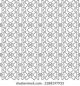  Stylish texture with figures from lines.Abstract geometric black and white pattern for web page, textures, card, poster, fabric, textile. Monochrome graphic repeating design. 