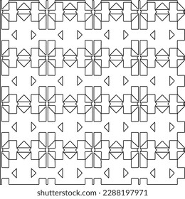  Stylish texture with figures from lines.Abstract geometric black and white pattern for web page, textures, card, poster, fabric, textile. Monochrome graphic repeating design. 