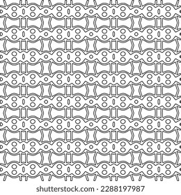  Stylish texture with figures from lines.Abstract geometric black and white pattern for web page, textures, card, poster, fabric, textile. Monochrome graphic repeating design. 