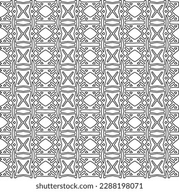  Textura elegante con figuras de líneas.Patrón geométrico en blanco y negro para páginas web, texturas, tarjetas, afiches, tela, textil. Diseño repetitivo gráfico monocromo. 