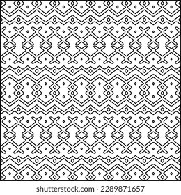 Stylish texture with figures from lines.Abstract geometric black and white pattern for web page, textures, card, poster, fabric, textile. Monochrome graphic repeating design. 